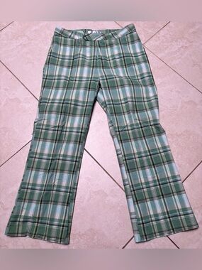 Old Navy Green and White Plaid Pants